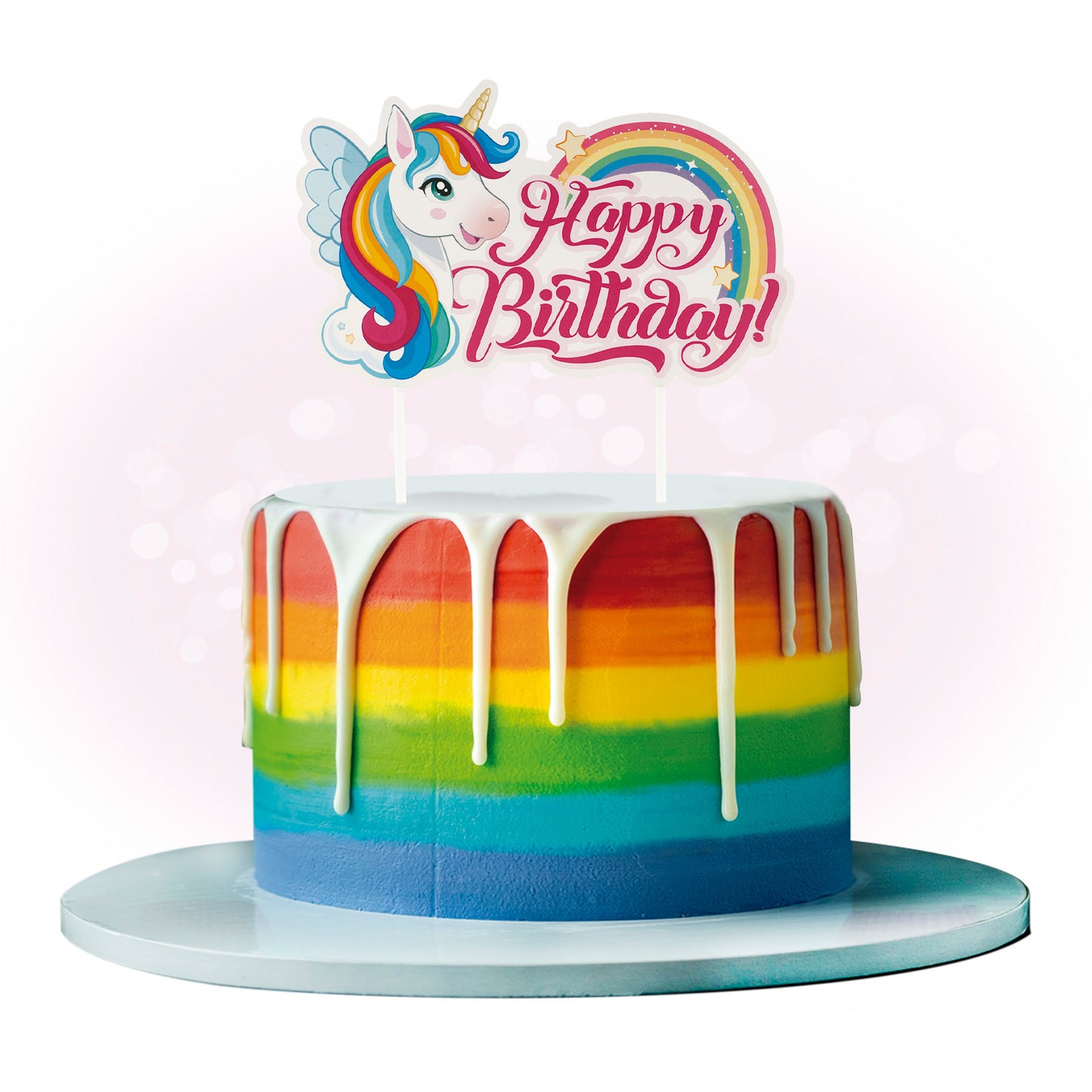 CAKE TOPPER PAPEL UNICORNIO 17,5 CM