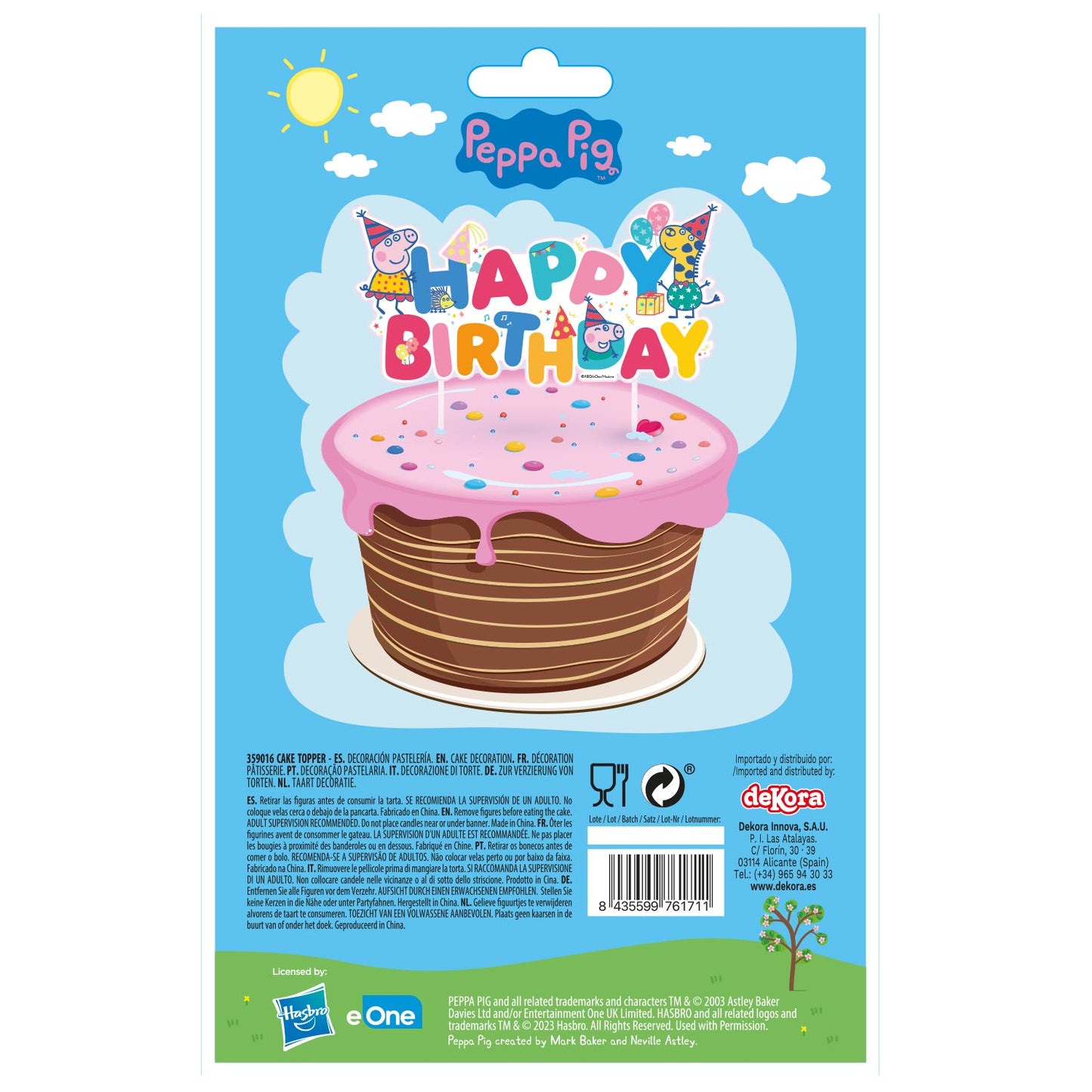 CAKE TOPPER PAPEL PEPPA PIG 15 CM