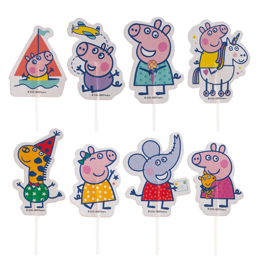 CUPCAKE TOPPERS PAPEL PEPPA PIG 16 UNIDADES