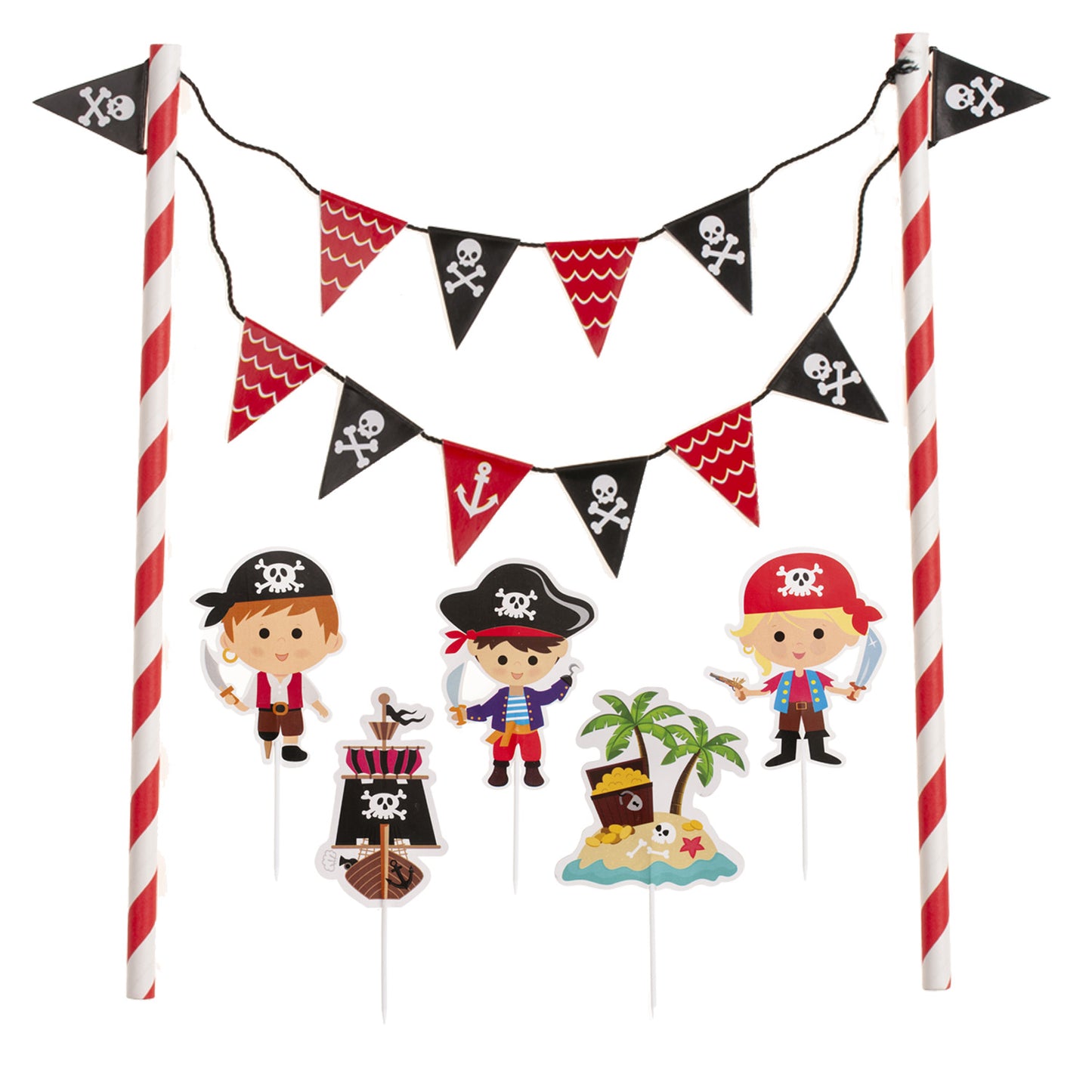 CAKE TOPPER PAPEL PIRATAS 15 CM