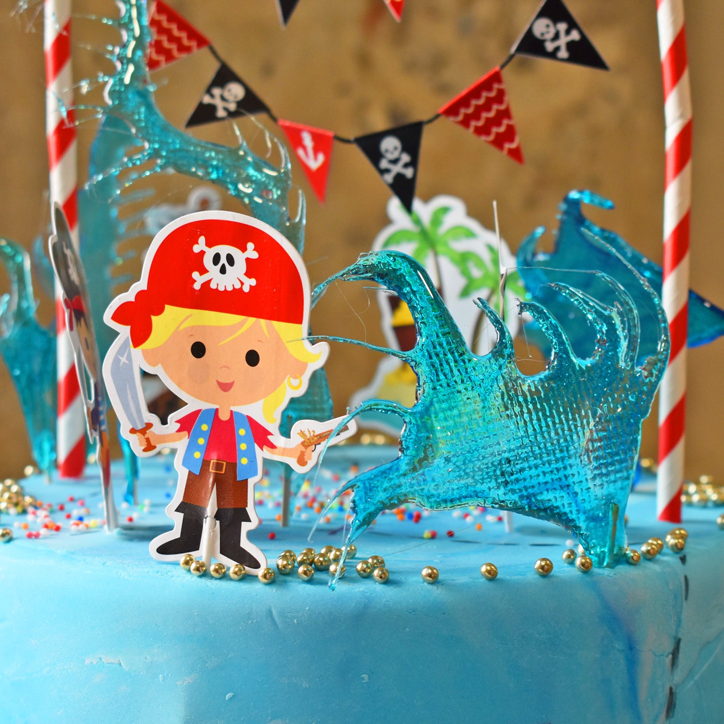 CAKE TOPPER PAPEL PIRATAS 15 CM