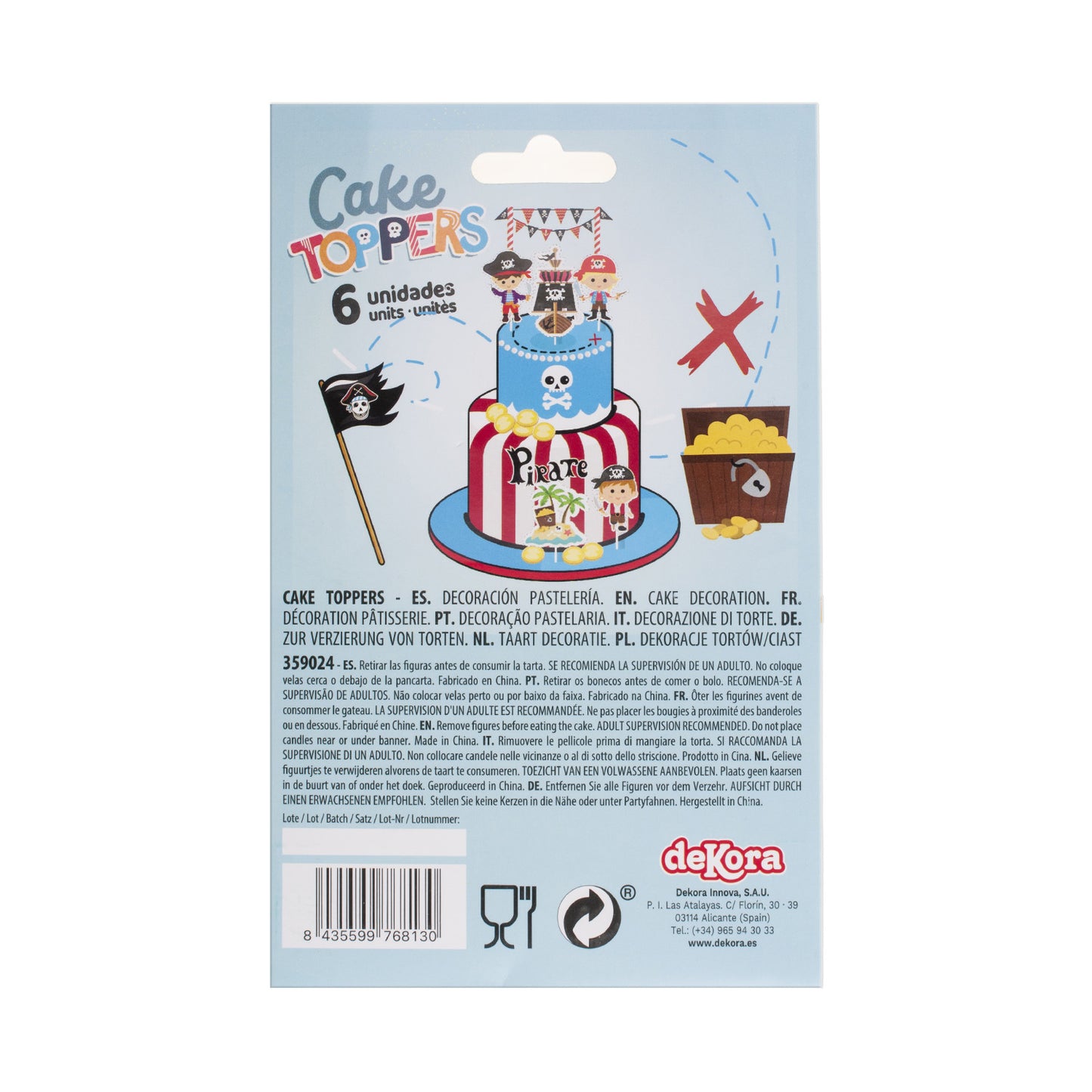 CAKE TOPPER PAPEL PIRATAS 15 CM