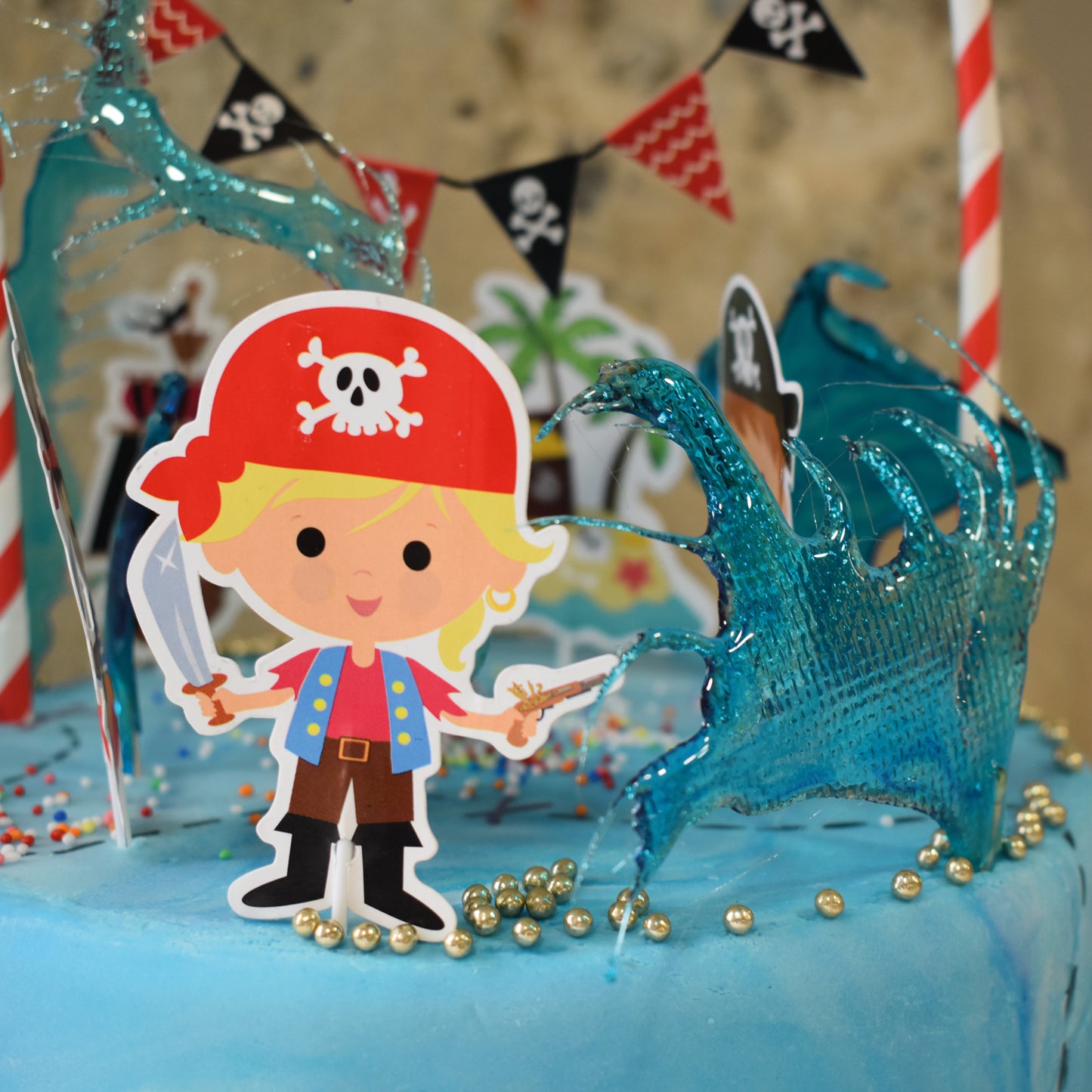 CAKE TOPPER PAPEL PIRATAS 15 CM