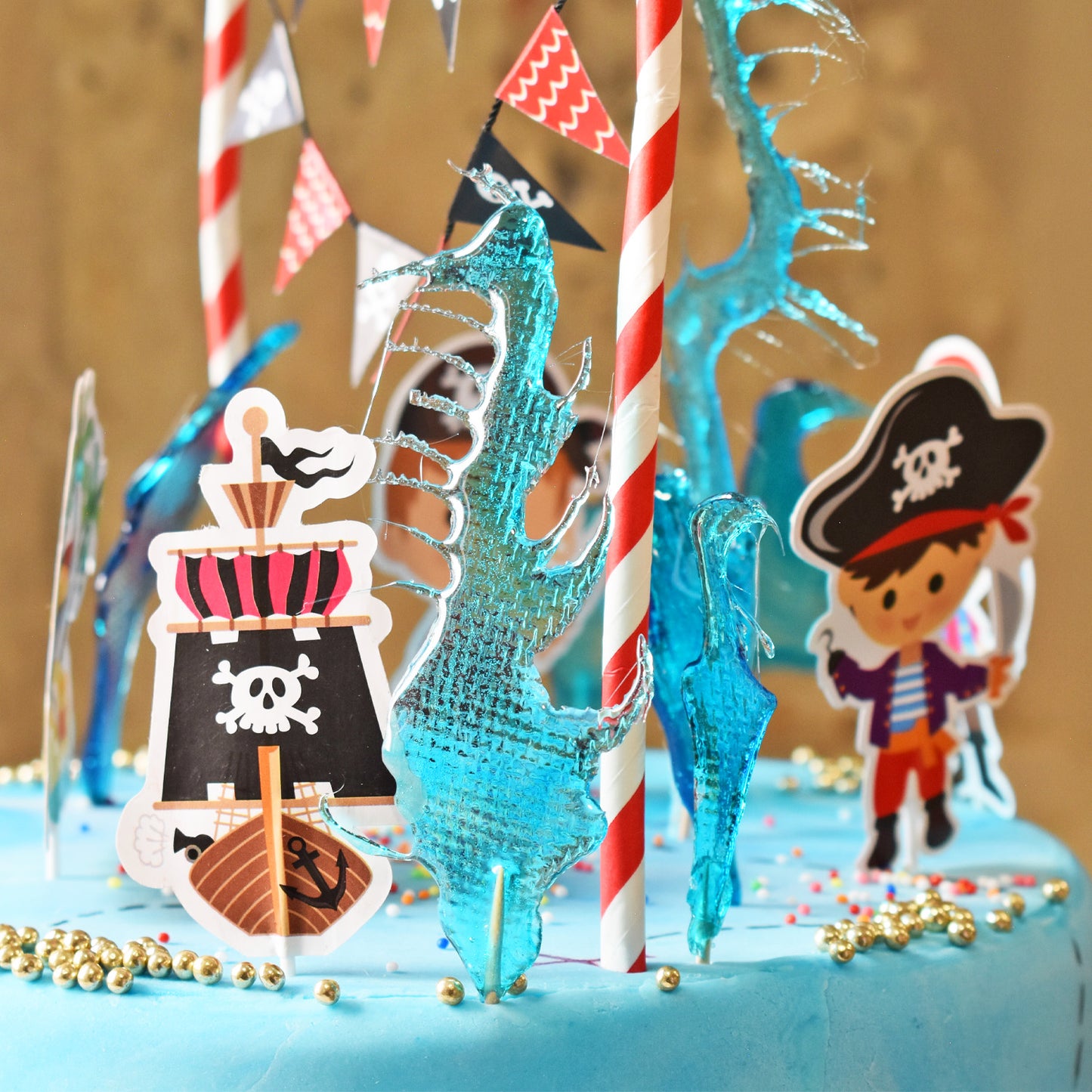 CAKE TOPPER PAPEL PIRATAS 15 CM