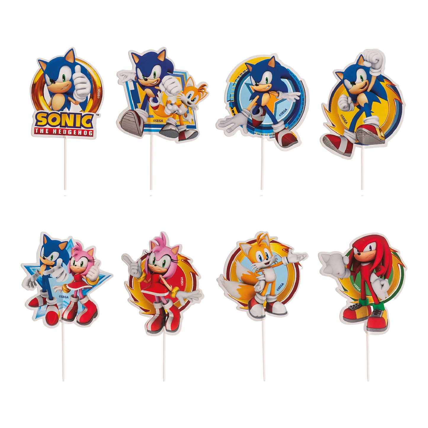 CUPCAKE TOPPERS PAPEL SONIC 16 UNIDADES