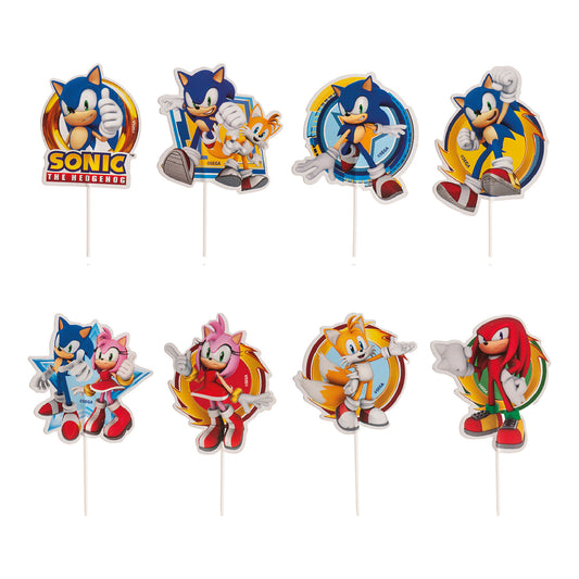 CUPCAKE TOPPERS PAPEL SONIC 16 UNIDADES