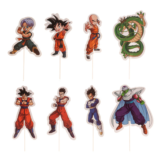 CUPCAKE TOPPERS PAPEL DRAGON BALL 16 UNIDADES