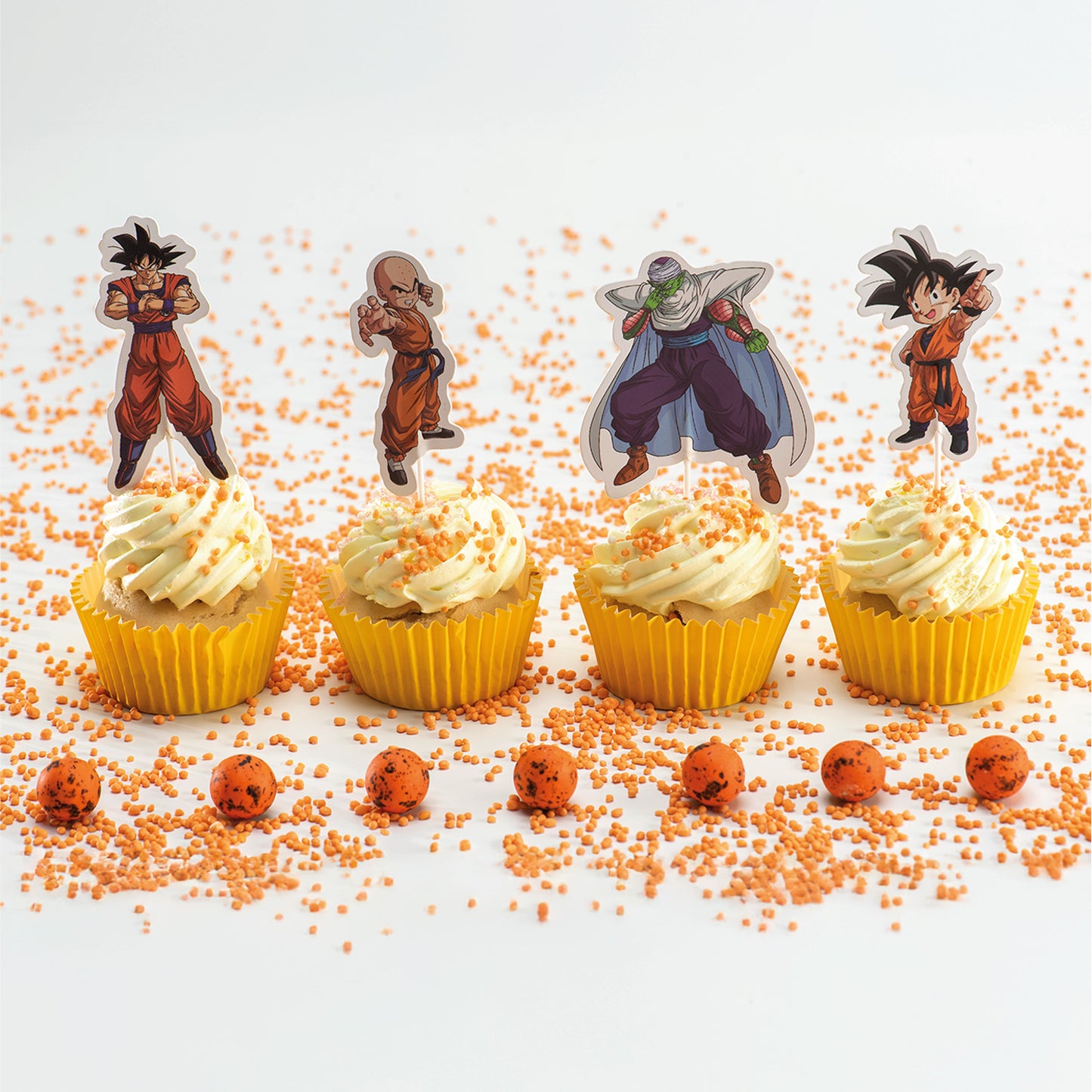 CUPCAKE TOPPERS PAPEL DRAGON BALL 16 UNIDADES