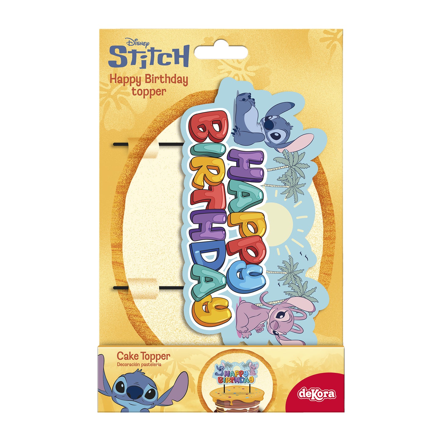 CAKE TOPPER PAPEL STITCH & ANGEL 17,5 CM