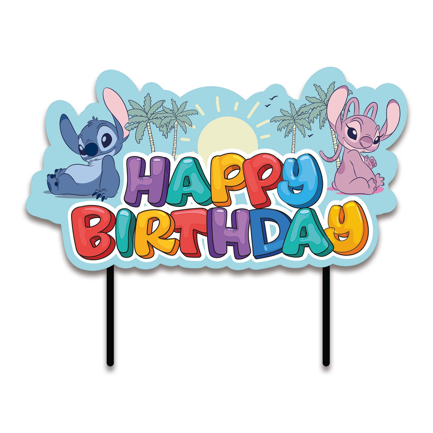 CAKE TOPPER PAPEL STITCH & ANGEL 17,5 CM