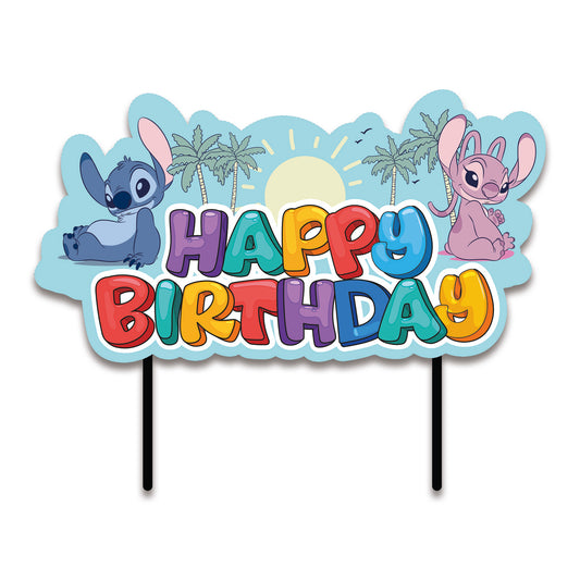 CAKE TOPPER PAPEL STITCH & ANGEL 17,5 CM