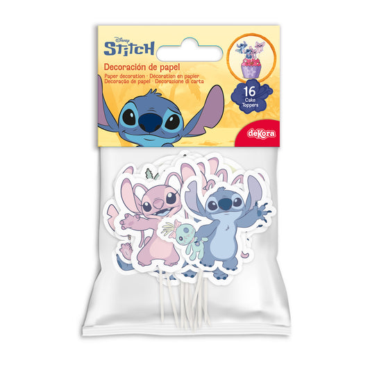 CUPCAKE TOPPERS PAPEL STITCH & ANGEL - 16 UD