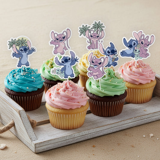 CUPCAKE TOPPERS PAPEL STITCH & ANGEL - 16 UD