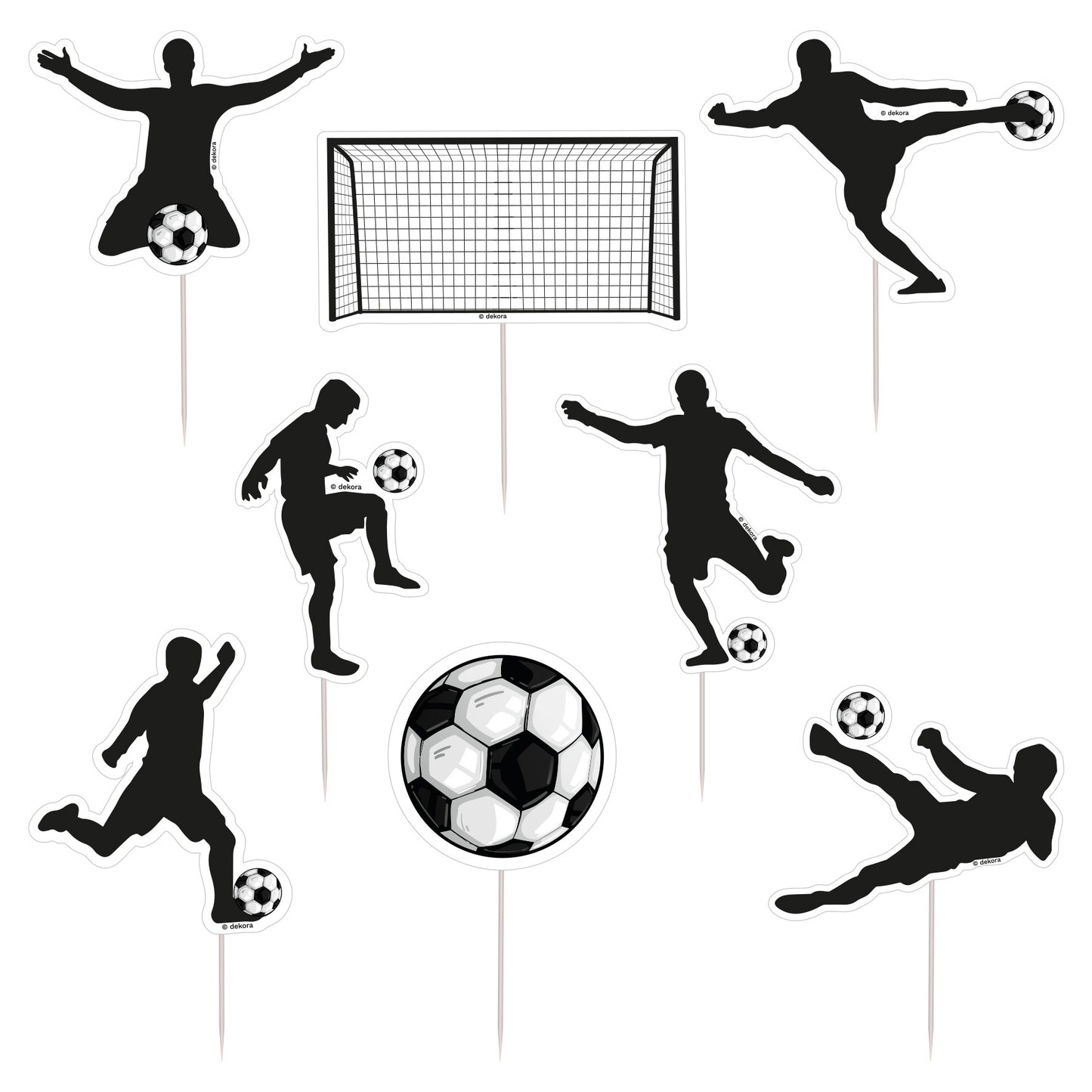 CUPCAKE TOPPERS PAPEL FÚTBOL 16 UNIDADES