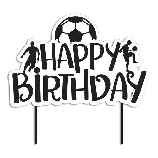 CAKE TOPPER PAPEL FÚTBOL NEGRO  17,5 CM