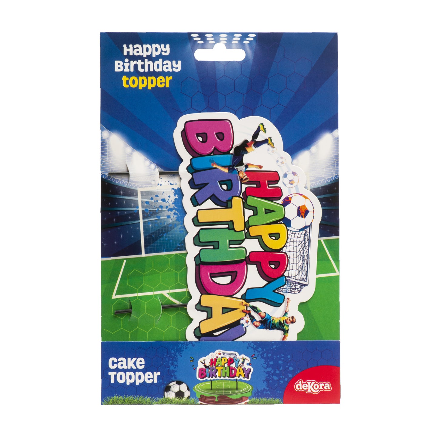 CAKE TOPPER HAPPY BIRTHDAY PAPEL FÚTBOL COLOR 17,5 CM