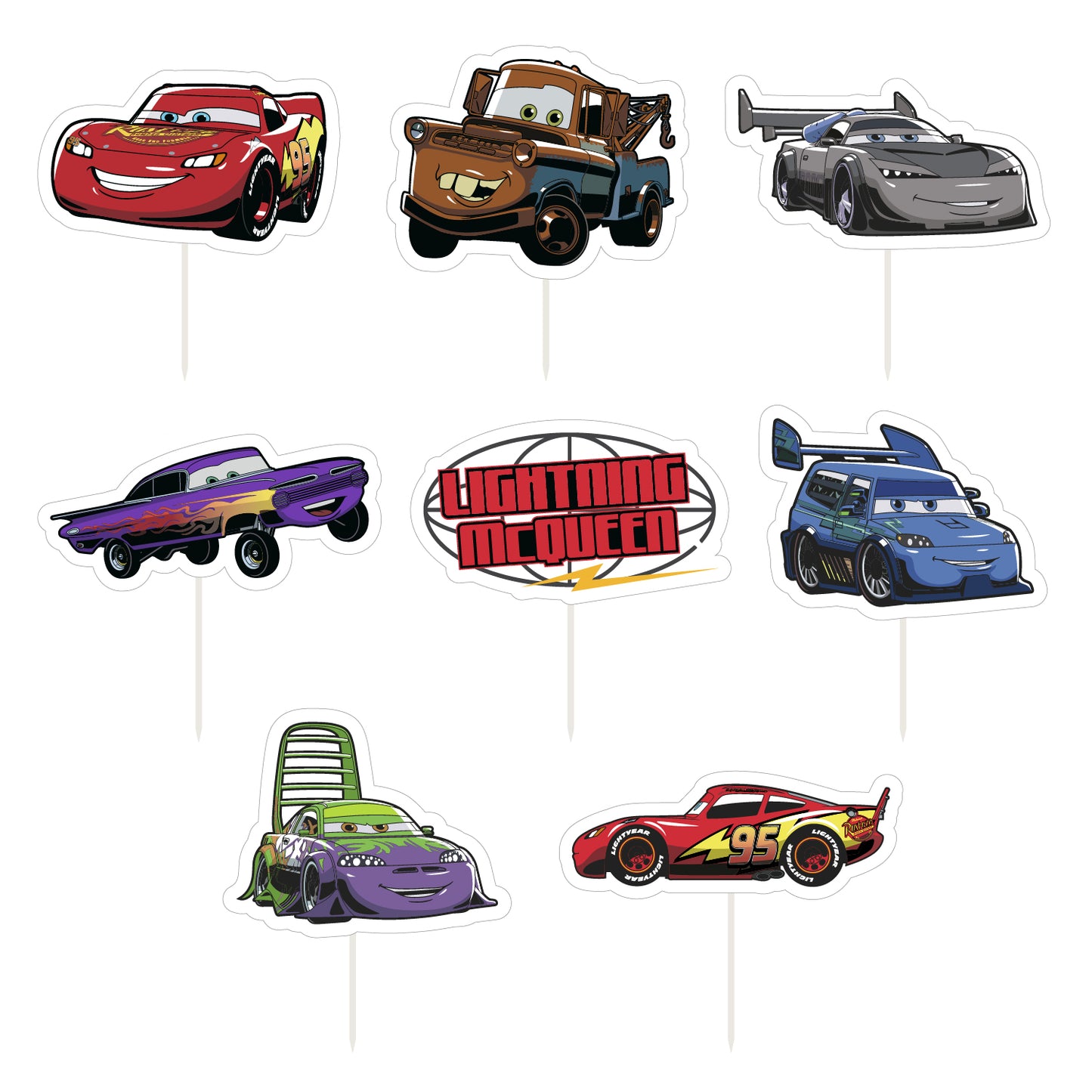 CUPCAKE TOPPERS PAPEL CARS - 16 UD