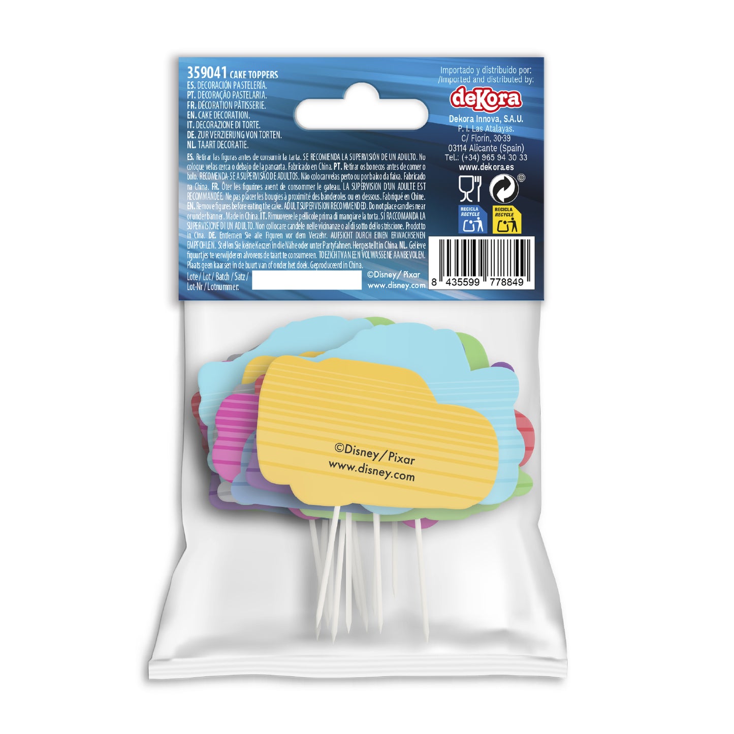 CUPCAKE TOPPERS PAPEL CARS - 16 UD