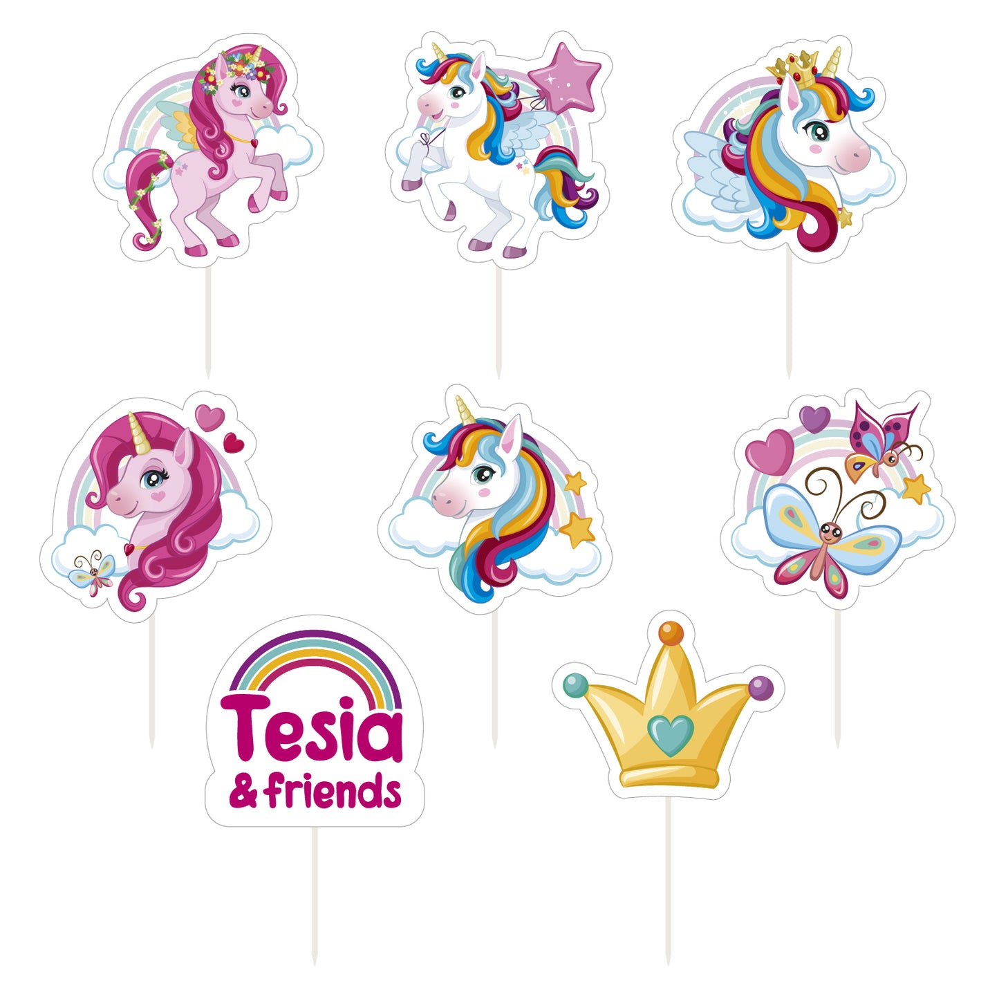 CUPCAKE TOPPERS PAPEL UNICORNIO - 16 UD
