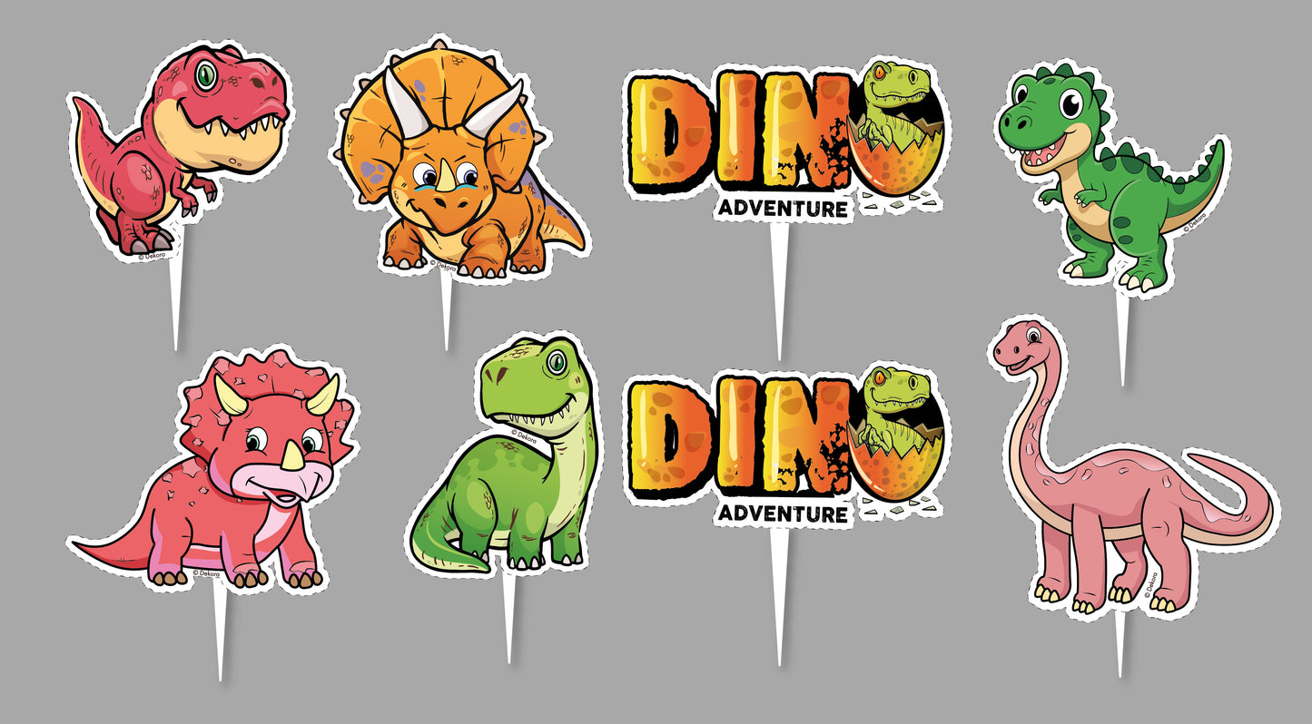 CUPCAKE TOPPERS PAPEL DINOSAURIOS - 16 UD
