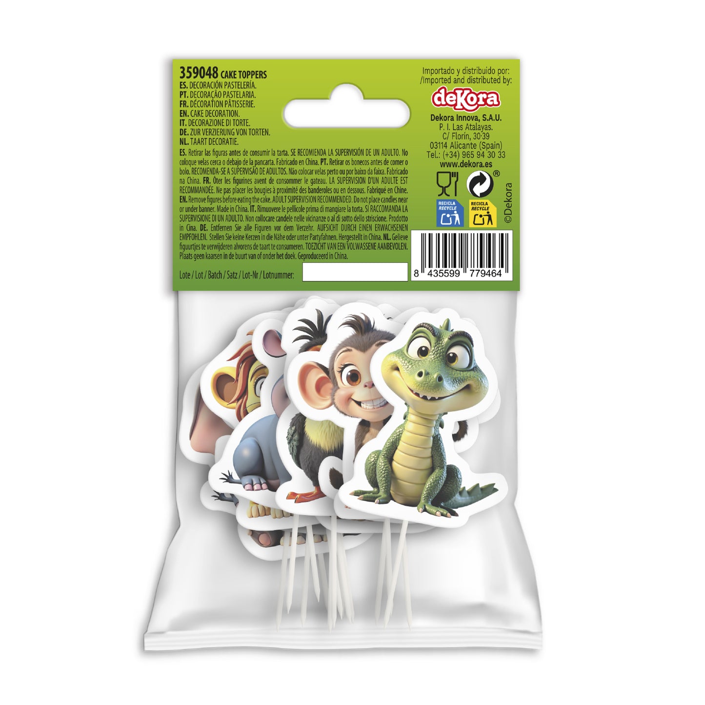 CUPCAKE TOPPERS PAPEL ANIMALES DE LA SELVA - 16 UD