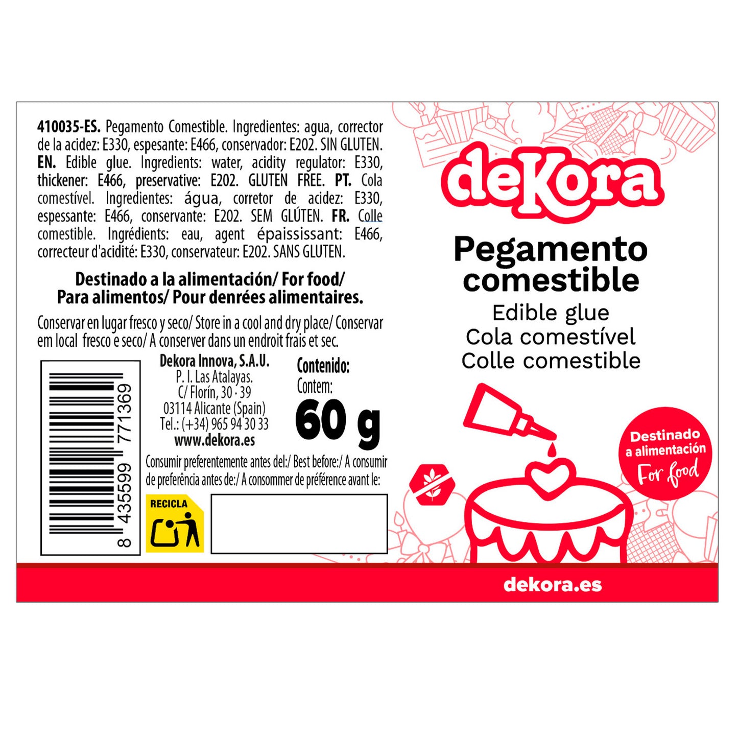 PEGAMENTO COMESTIBLE  60 GR