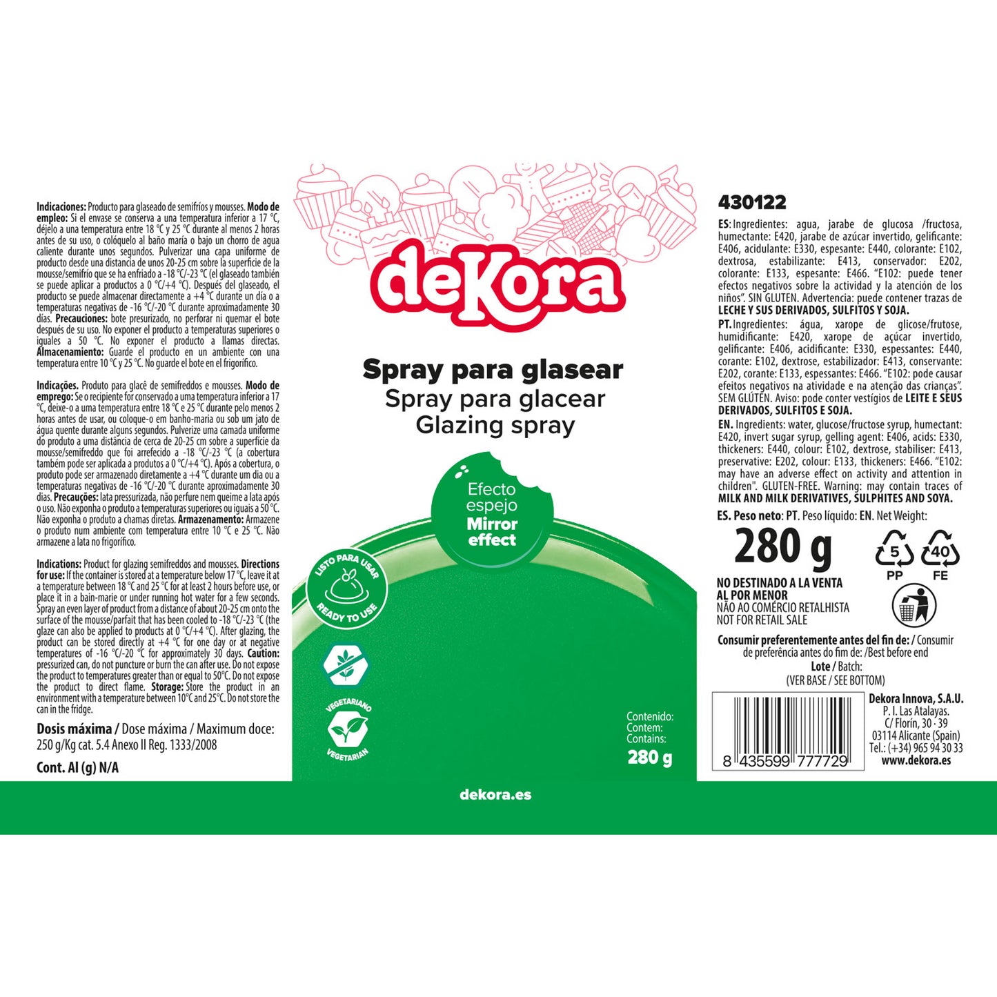 SPRAY GLAZE CON EFECTO ESPEJO 280G