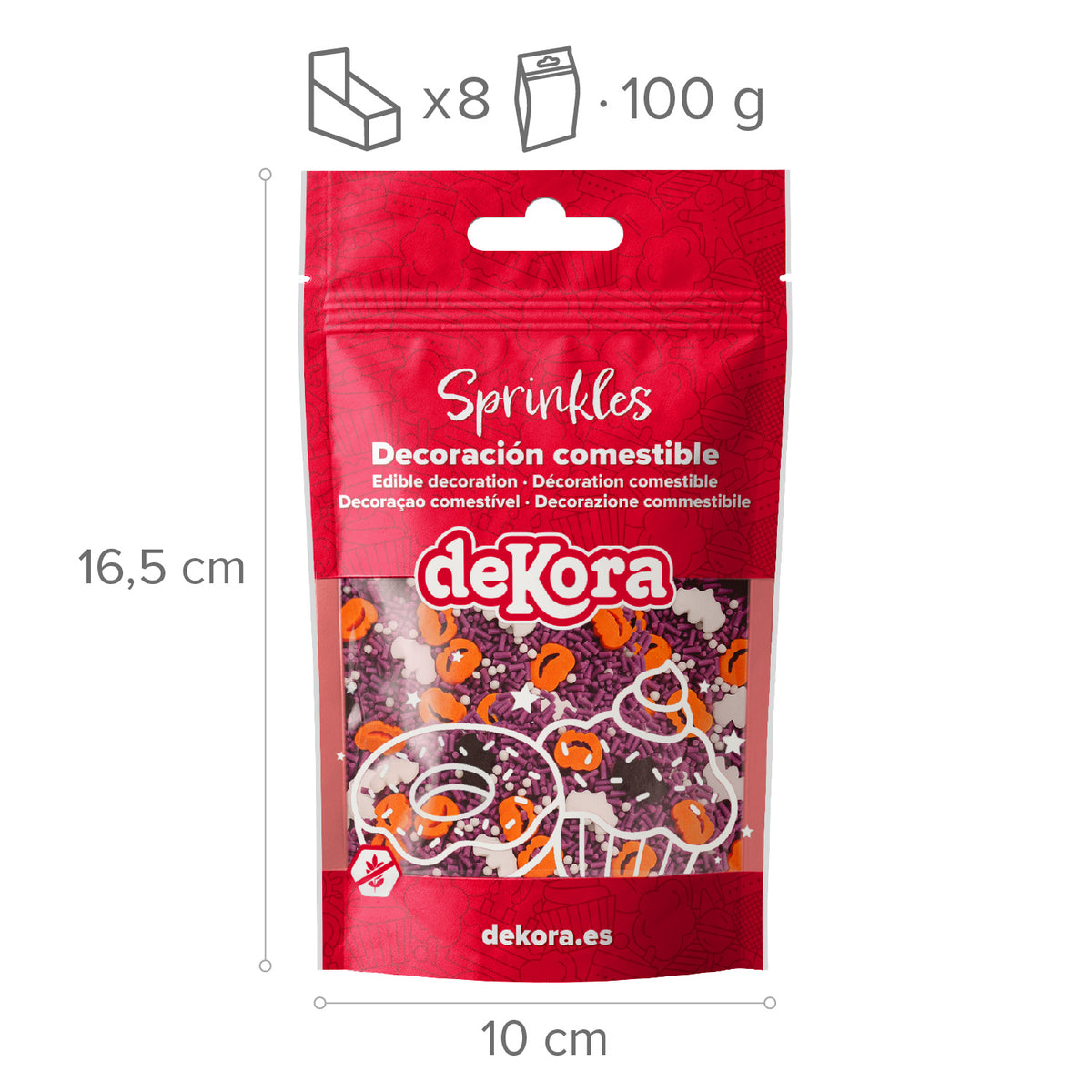 SPRINKLE MIX CALABAZA Y MURCIELAGOS HALLOWEEN 100 GR