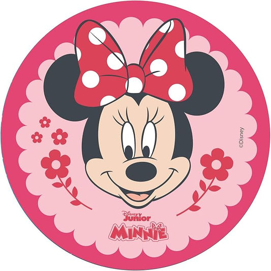 OBLEA PARA TARTAS DE MINNIE REDONDA DE 20CM
