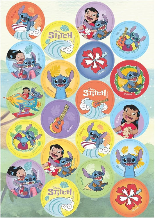 MINI DISCOS DE OBLEA DE STITCH REDONDOS DE 3,4CM