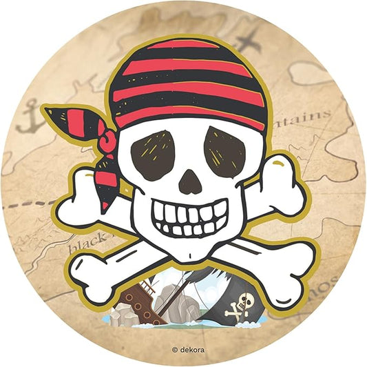 OBLEA PARA TARTAS DE PIRATAS REDONDA DE 20 CM