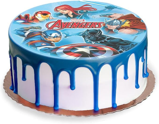OBLEA PARA TARTAS DE LOS VENGADORES REDONDA DE 20CM