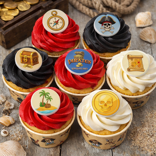 MINI DISCOS DE OBLEA DE PIRATAS REDONDOS DE 3,4CM