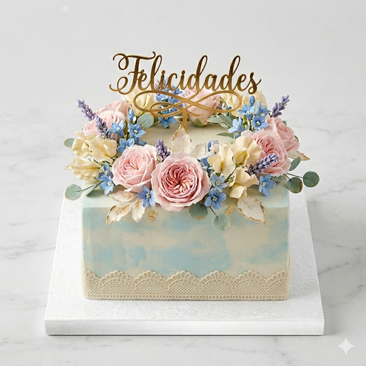 BASE DE TARTA CUADRADA BLANCA 25X25 CM