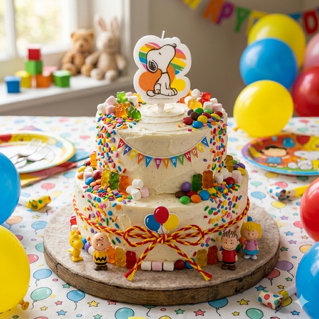 VELA TARTA CUMPLEAÑOS SNOOPY 2D 7,5CM