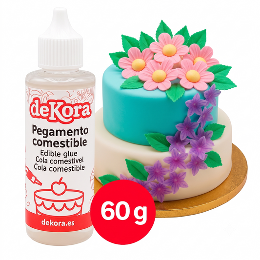 Kit Decoración: Pegamento + Flores de Oblea Comestibles