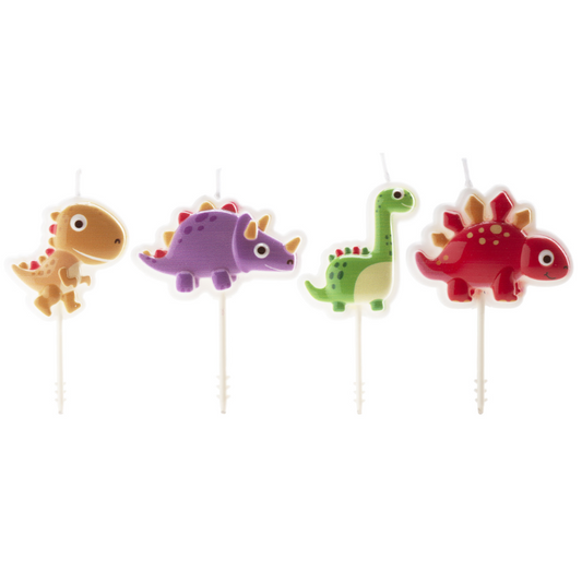VELAS TARTA CUMPLEAÑOS DINOSAURIOS 4UD