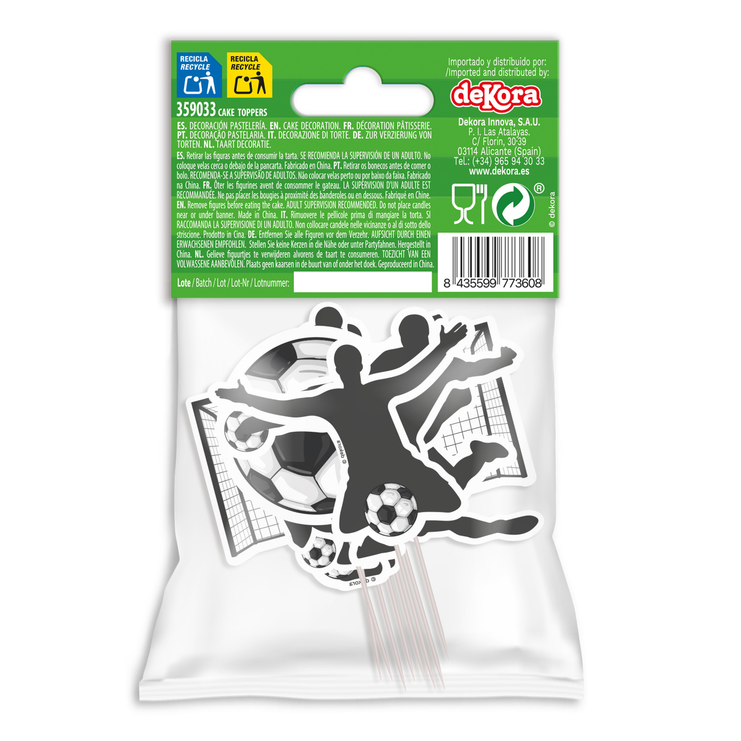 CUPCAKE TOPPERS PAPEL FÚTBOL 16 UNIDADES