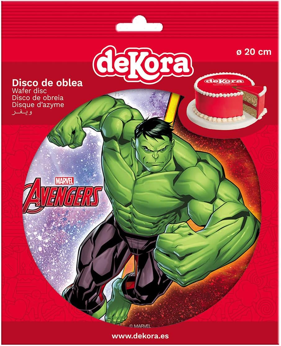 OBLEA PARA TARTAS DE HULK REDONDA DE 20CM