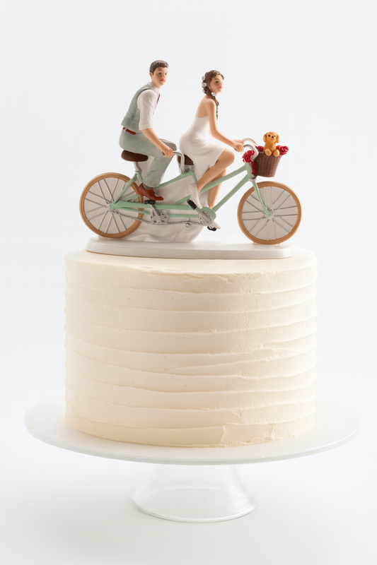 FIGURA TARTA BODA PAREJA BICICLETA  16x18 CM