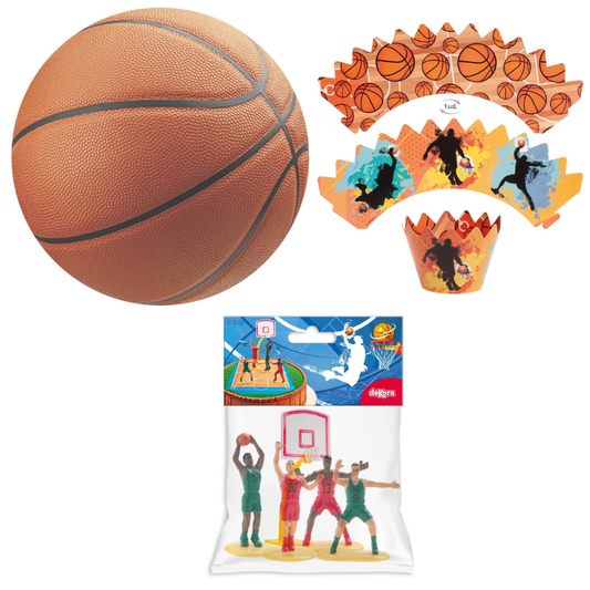 Kit Fiesta Baloncesto: Oblea + Cupcakes + Figuras