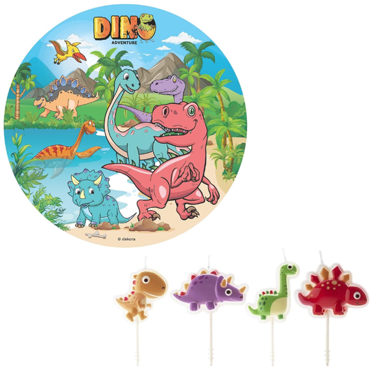 Kit Fiesta Dinosaurios: Oblea + Velas