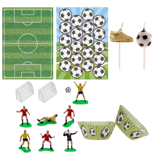 Kit Fiesta Fútbol: Oblea + Velas + Cápsulas + Mini discos + Figuritas