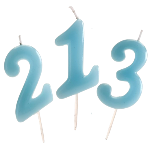 Kit Velas Tarta Bebe Azul | Número 1, 2 y 3