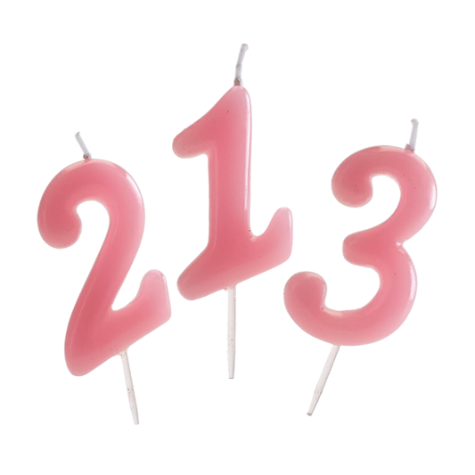 Kit Velas Tarta Bebe Rosa | Número 1, 2 y 3