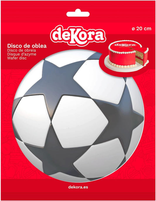OBLEA PARA TARTAS DE BALON DE FUTBOL REDONDA DE 20CM