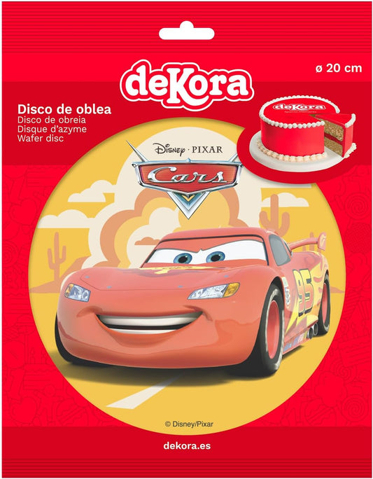 OBLEA PARA TARTAS DE CARS REDONDA DE 20CM