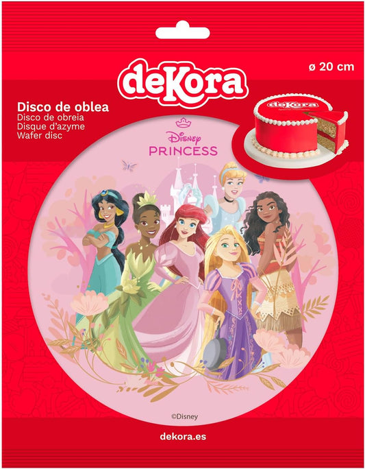 OBLEA PARA TARTAS DE PRINCESAS REDONDA DE 20CM
