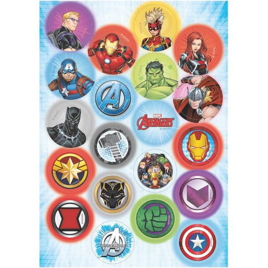 MINI DISCOS DE OBLEA DE LOS VENGADORES REDONDOS DE 3,4CM