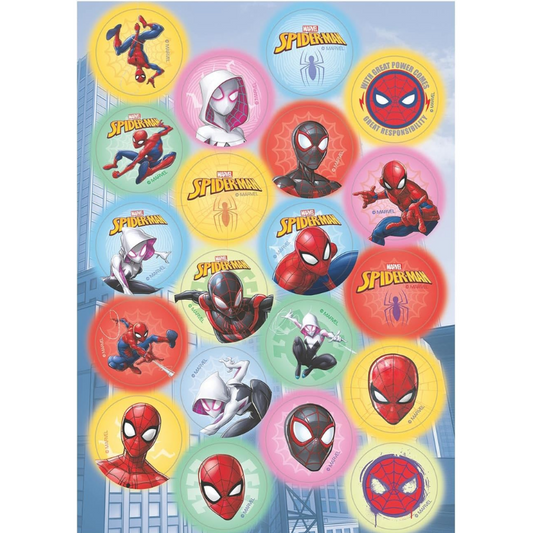 MINI DISCOS DE OBLEA DE SPIDERMAN REDONDOS DE 3,4CM